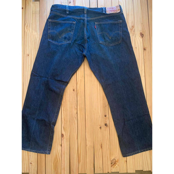 Men's 501xx dark blue Jeans - button fly - Like New - W42 L32 - Picture 2 of 8